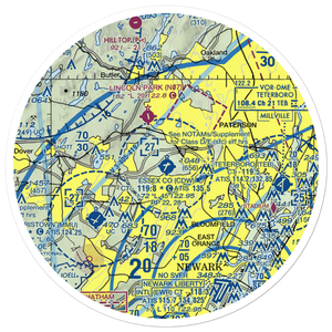 Essex County Airport (CDW) VFR Sectional Sticker (30 mile)