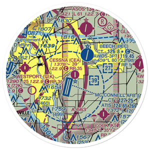 Cessna Aircraft Field (CEA) VFR Sectional Sticker (20 mile)