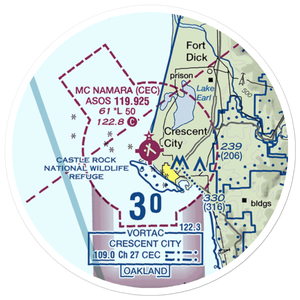 Jack Mc Namara Field Airport (CEC) VFR Sectional Sticker (20 mile)