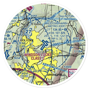 Westover ARB/Metropolitan Airport (CEF) VFR Sectional Sticker (20 mile)