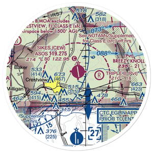 Bob Sikes Airport (CEW) VFR Sectional Sticker (20 mile)
