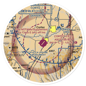 Cortez Municipal Airport (CEZ) VFR Sectional Sticker (20 mile)