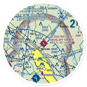 Coulter Field (CFD) VFR Sectional Sticker (20 mile)