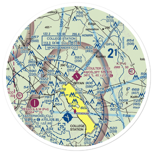Coulter Field (CFD) VFR Sectional Sticker (30 mile)