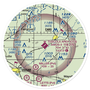 Tuscola Area Airport (CFS) VFR Sectional Sticker (20 mile)