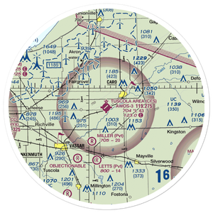 Tuscola Area Airport (CFS) VFR Sectional Sticker (30 mile)
