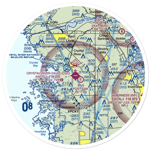 Crystal River Airport (CGC) VFR Sectional Sticker (30 mile)