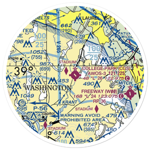 College Park Airport (CGS) VFR Sectional Sticker (20 mile)