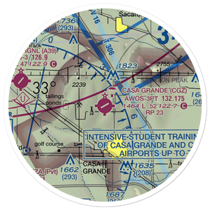 Casa Grande Municipal Airport (CGZ) VFR Sectional Sticker (20 mile)