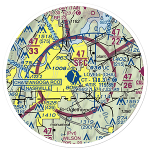 Lovell Field (CHA) VFR Sectional Sticker (20 mile)