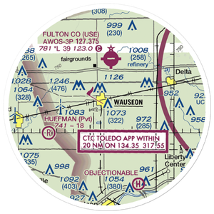 Wauseon Airport (CHC) VFR Sectional Sticker (20 mile)