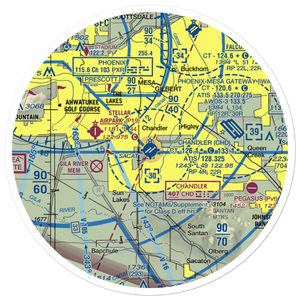 Chandler Municipal Airport (CHD) VFR Sectional Sticker (30 mile)