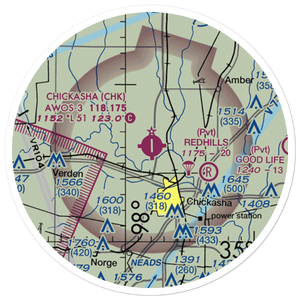 Chickasha Municipal Airport (CHK) VFR Sectional Sticker (20 mile)