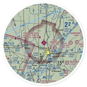 Chickasha Municipal Airport (CHK) VFR Sectional Sticker (30 mile)