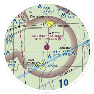 Mississippi County Airport (CHQ) VFR Sectional Sticker (20 mile)