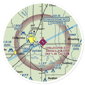 Chillicothe Municipal Airport (CHT) VFR Sectional Sticker (20 mile)