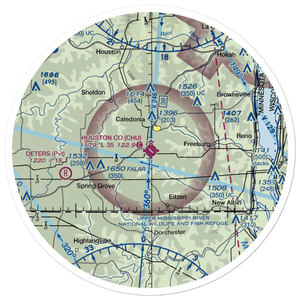 Houston County Airport (CHU) VFR Sectional Sticker (30 mile)