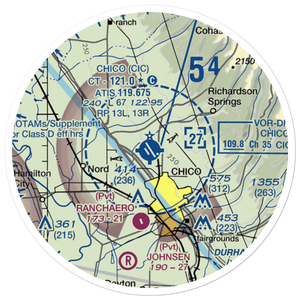 Chico Municipal Airport (CIC) VFR Sectional Sticker (20 mile)