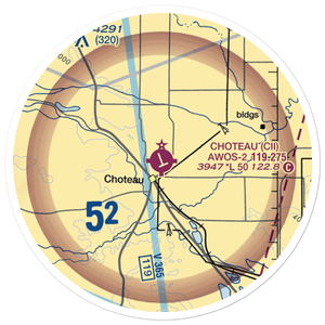 Choteau Airport (CII) VFR Sectional Sticker (20 mile)