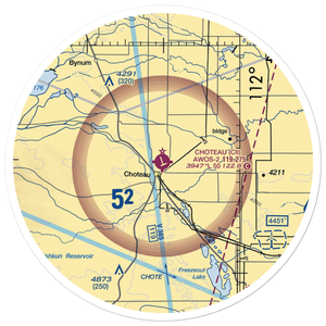 Choteau Airport (CII) VFR Sectional Sticker (30 mile)
