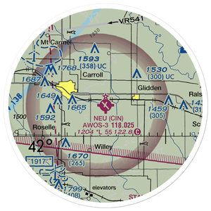 Arthur N Neu Airport (CIN) VFR Sectional Sticker (20 mile)
