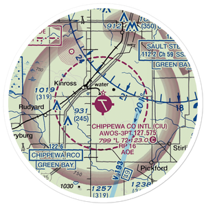 Chippewa County International Airport (CIU) VFR Sectional Sticker (20 mile)