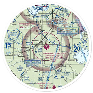 Chippewa County International Airport (CIU) VFR Sectional Sticker (30 mile)