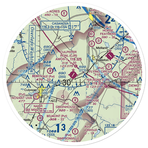 Culpeper Regional Airport (CJR) VFR Sectional Sticker (30 mile)