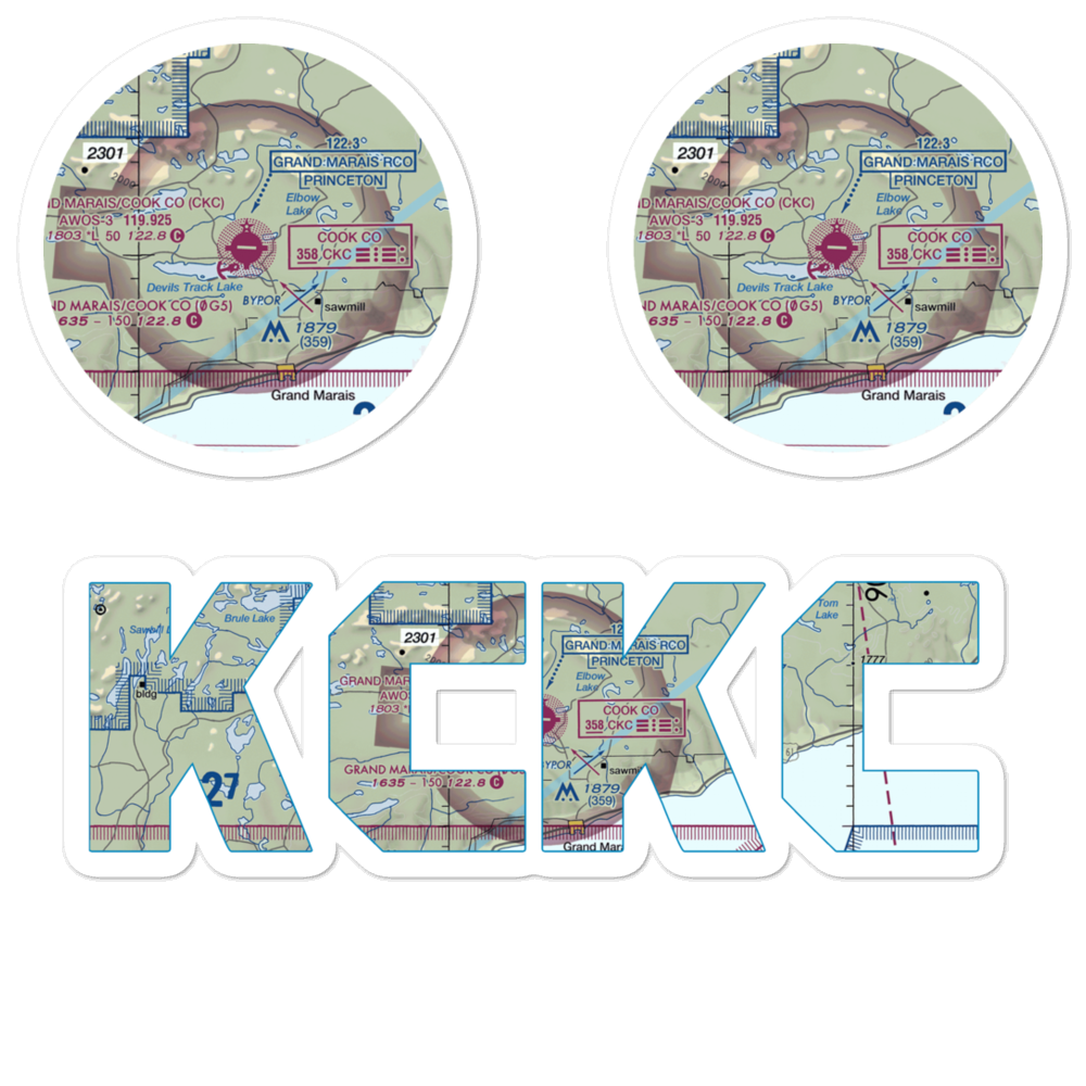 Grand Marais Cook County Airport (CKC) VFR Sectional Sticker Pack 