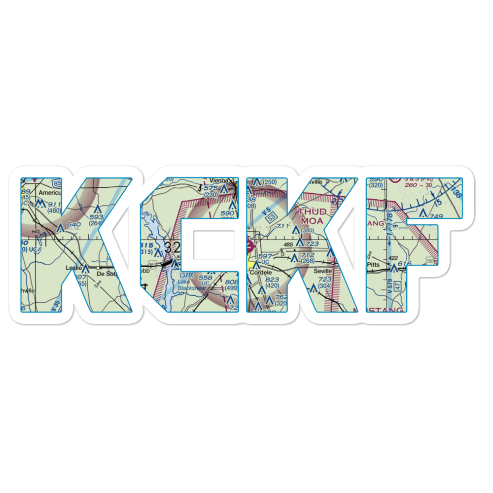 Crisp County Cordele Airport (CKF) VFR Sectional Sticker 