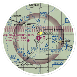 Cherokee County Regional Airport (CKP) VFR Sectional Sticker (20 mile)