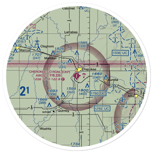 Cherokee County Regional Airport (CKP) VFR Sectional Sticker (30 mile)