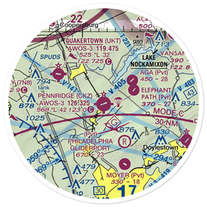 Pennridge Airport (CKZ) VFR Sectional Sticker (20 mile)