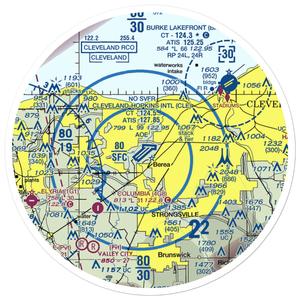 Cleveland Hopkins International Airport (CLE) VFR Sectional Sticker (30 mile)