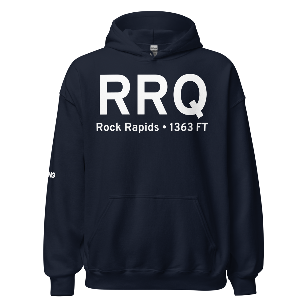 Rock Rapids (KRRQ) Airport Hoodie Sweatshirt 