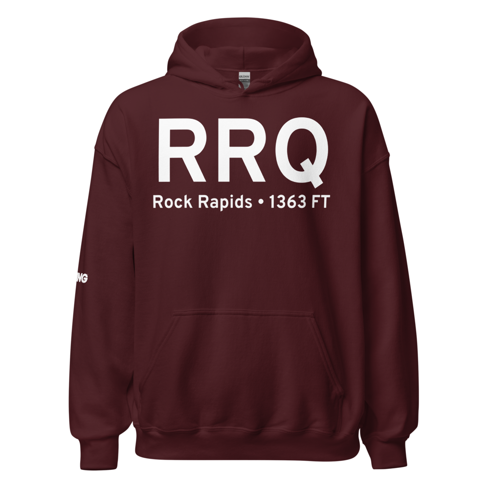 Rock Rapids (KRRQ) Airport Hoodie Sweatshirt 