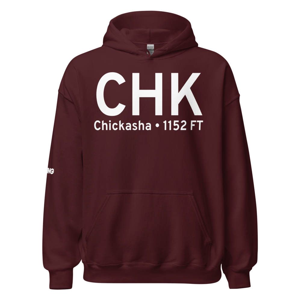 Chickasha (KCHK) Airport Hoodie Sweatshirt 