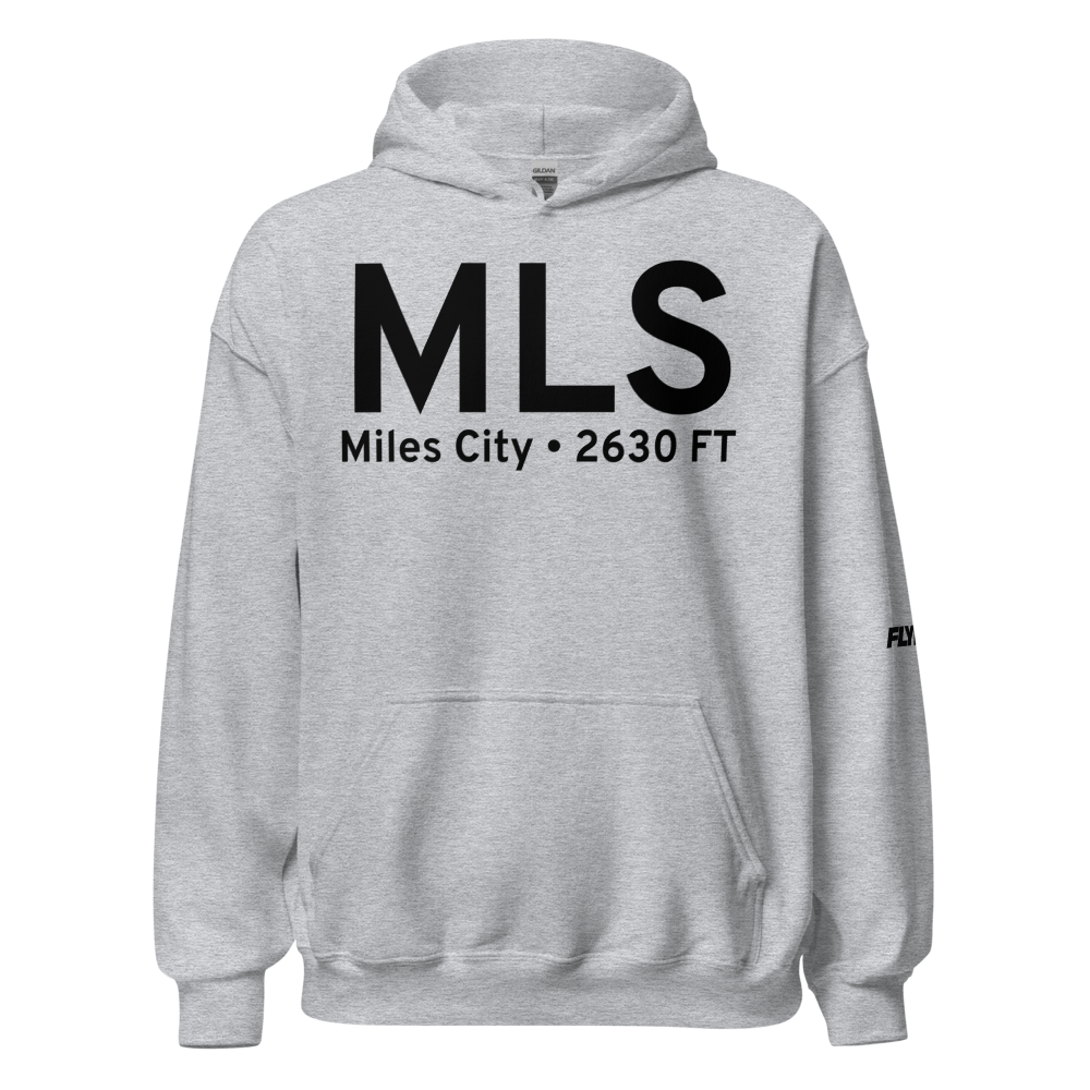 Miles City (KMLS) Airport Hoodie Sweatshirt 
