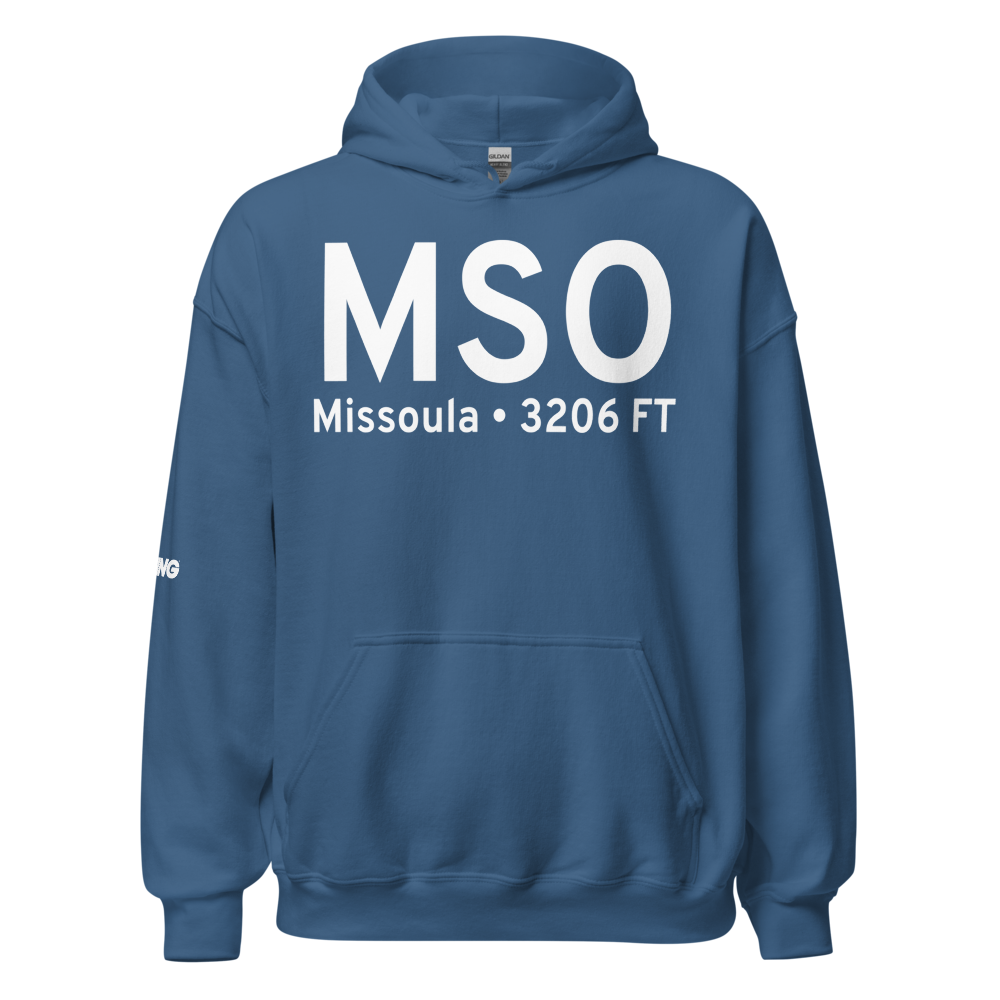 Missoula (KMSO) Airport Hoodie Sweatshirt 