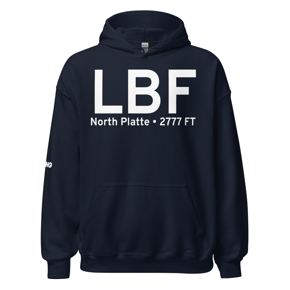 North Platte (KLBF) Airport Hoodie Sweatshirt 