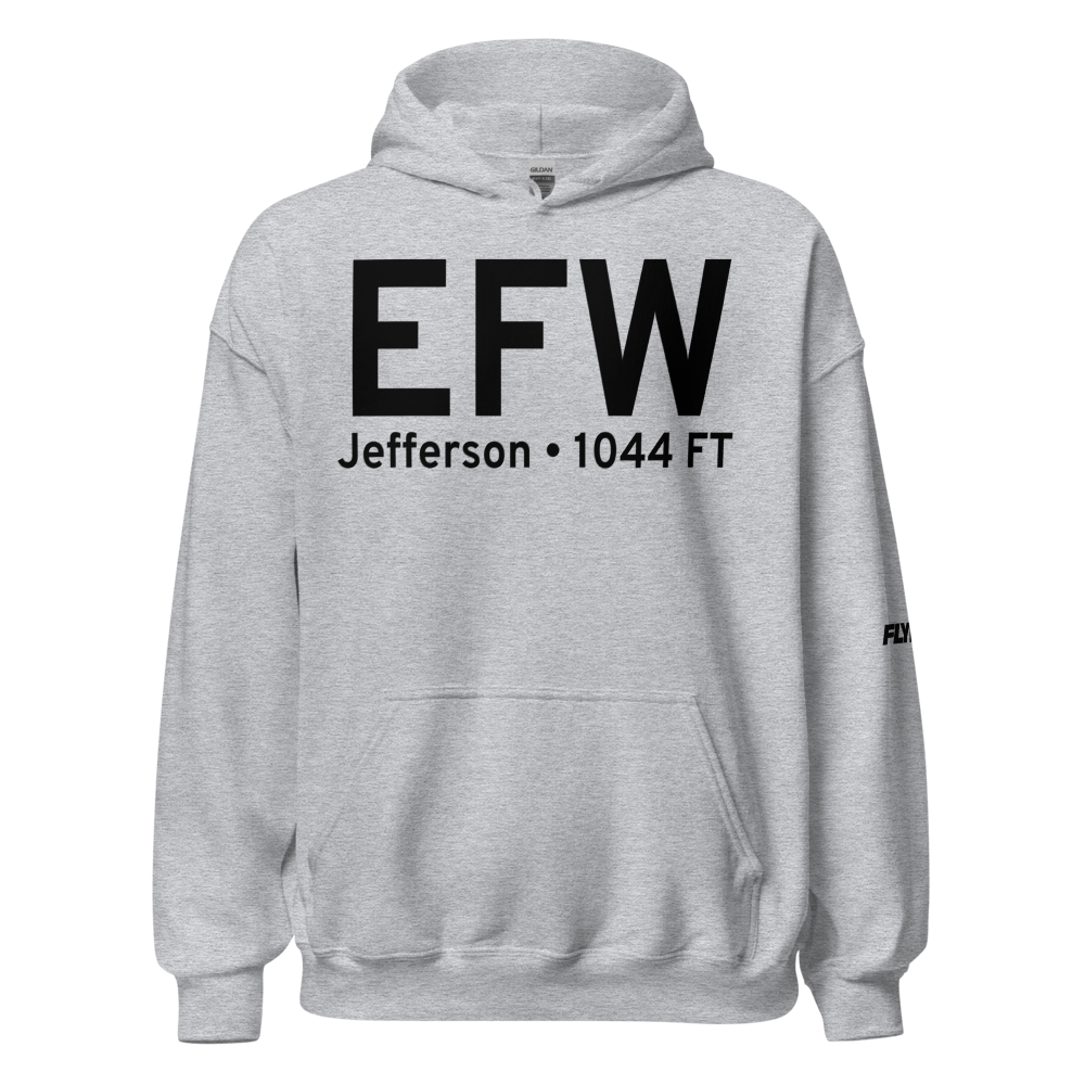 Jefferson (KEFW) Airport Hoodie Sweatshirt 