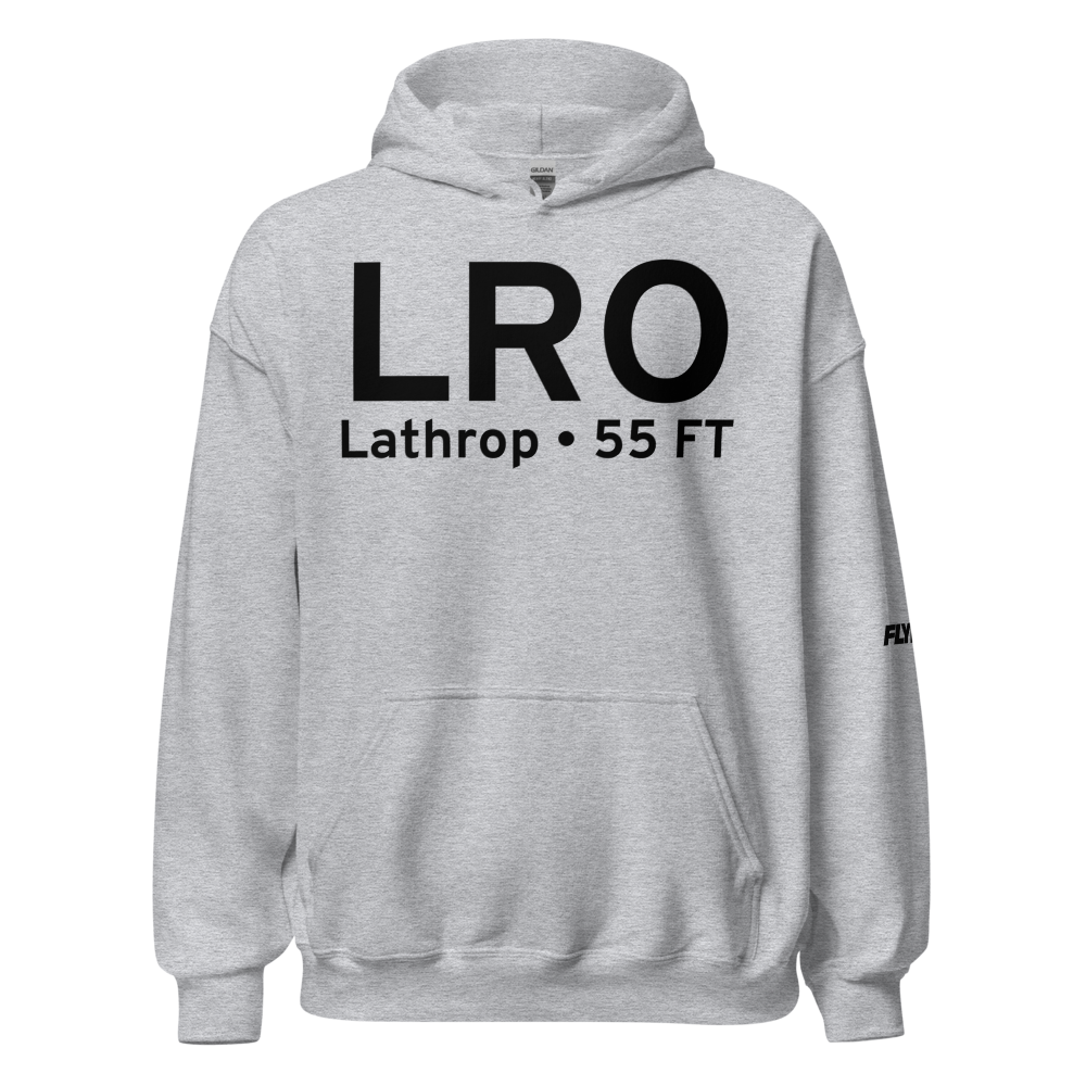 Lathrop (LRO) Airport Hoodie Sweatshirt 