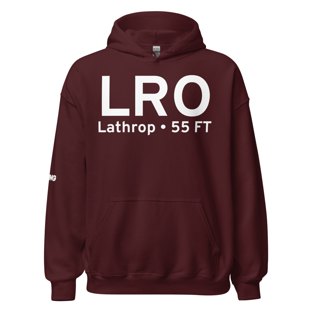 Lathrop (LRO) Airport Hoodie Sweatshirt 
