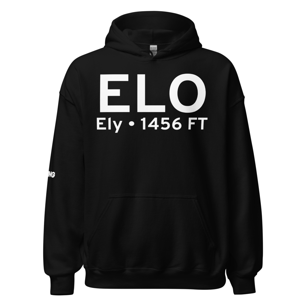 Ely (KELO) Airport Hoodie Sweatshirt 
