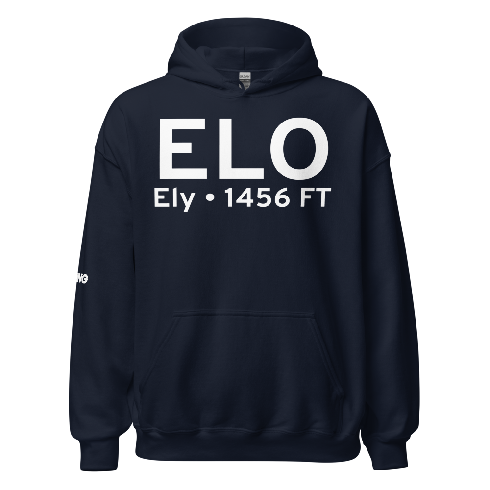 Ely (KELO) Airport Hoodie Sweatshirt 