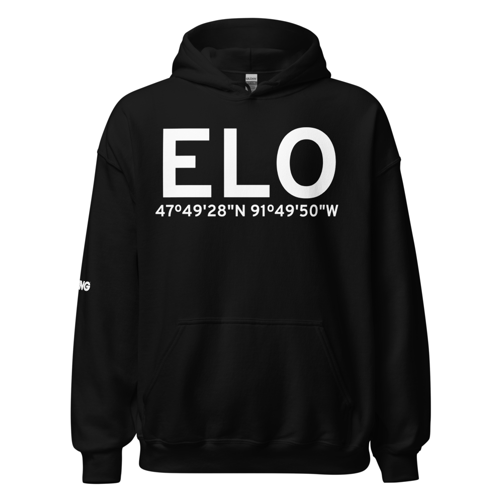 Ely (KELO) Airport Hoodie Sweatshirt 
