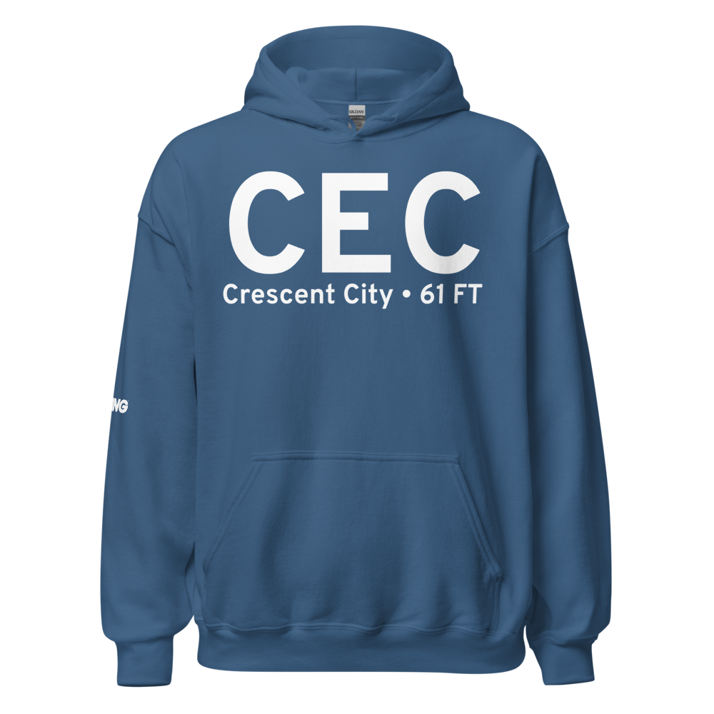 Crescent City (KCEC) Airport Hoodie Sweatshirt 