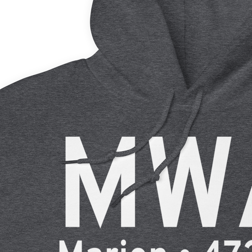 Marion (KMWA) Airport Hoodie Sweatshirt 