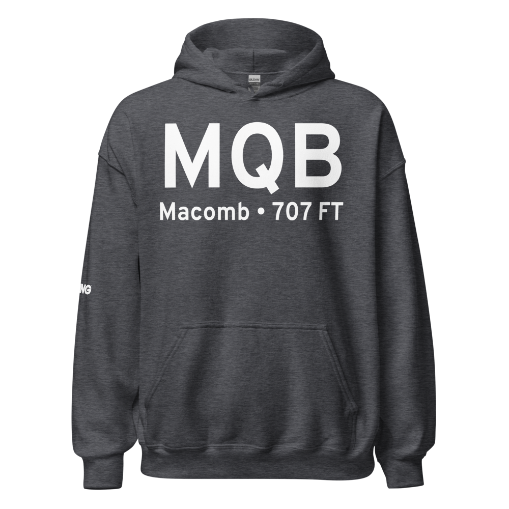 Macomb (KMQB) Airport Hoodie Sweatshirt 