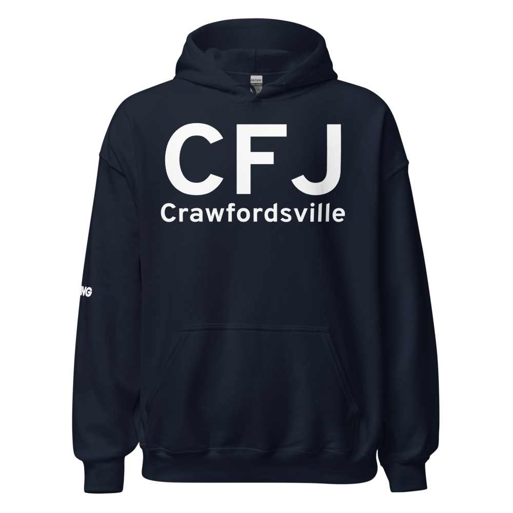 Crawfordsville (KCFJ) Airport Hoodie Sweatshirt 